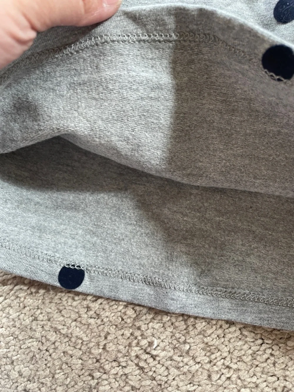 Jacadi new Gray Polka Dot Baby Dress with White Peter Pan Collar baby girl 6M - Picture 5 of 6